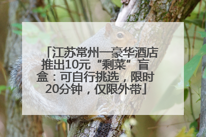 江苏常州一豪华酒店推出10元“剩菜”盲盒：可自行挑选，限时20分钟，仅限外带