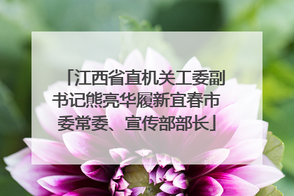 江西省直机关工委副书记熊亮华履新宜春市委常委、宣传部部长