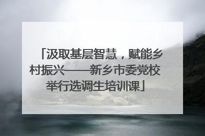 汲取基层智慧，赋能乡村振兴——新乡市委党校举行选调生培训课
