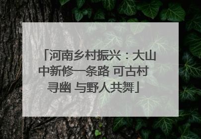 河南乡村振兴：大山中新修一条路 可古村寻幽 与野人共舞