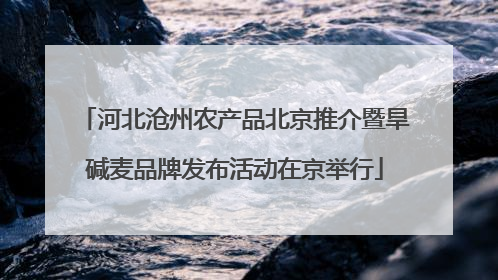 河北沧州农产品北京推介暨旱碱麦品牌发布活动在京举行