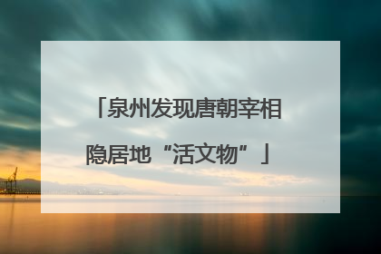 泉州发现唐朝宰相隐居地“活文物”