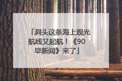 洞头这条海上观光航线又起航！《90早新闻》来了