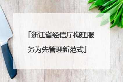 浙江省经信厅构建服务为先管理新范式