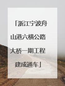 浙江宁波舟山港六横公路大桥一期工程建成通车