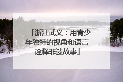 浙江武义：用青少年独特的视角和语言诠释非遗故事