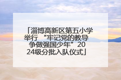 淄博高新区第五小学举行 “牢记党的教导 争做强国少年”2024级分批入队仪式