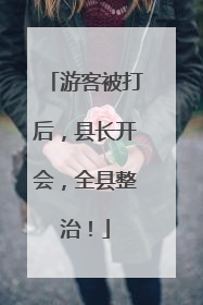 游客被打后，县长开会，全县整治！