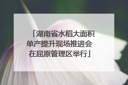 湖南省水稻大面积单产提升现场推进会在屈原管理区举行