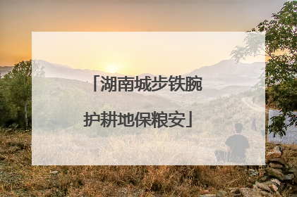 湖南城步铁腕护耕地保粮安