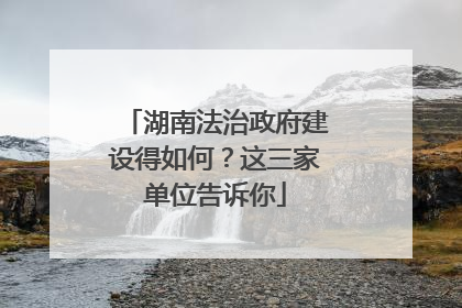 湖南法治政府建设得如何？这三家单位告诉你