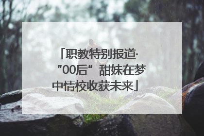 职教特别报道· “00后”甜妹在梦中情校收获未来