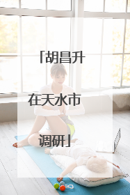 胡昌升在天水市调研
