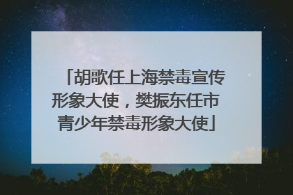 胡歌任上海禁毒宣传形象大使，樊振东任市青少年禁毒形象大使