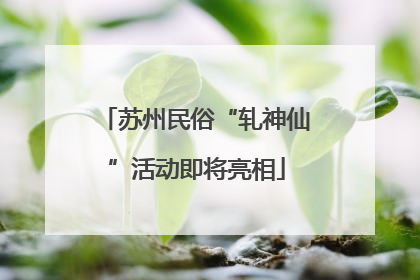 苏州民俗“轧神仙”活动即将亮相