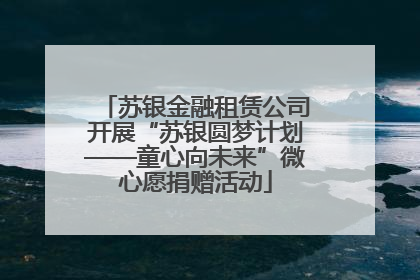 苏银金融租赁公司开展“苏银圆梦计划——童心向未来”微心愿捐赠活动
