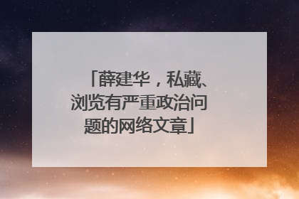 薛建华，私藏、浏览有严重政治问题的网络文章