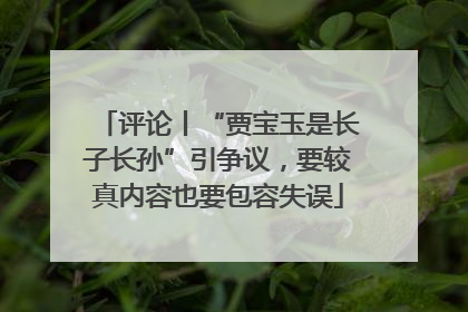 评论丨“贾宝玉是长子长孙”引争议，要较真内容也要包容失误