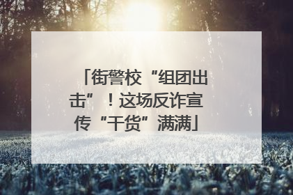 街警校“组团出击”！这场反诈宣传“干货”满满