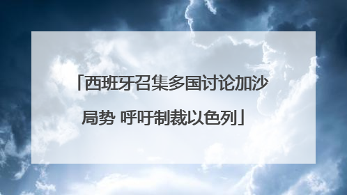 西班牙召集多国讨论加沙局势 呼吁制裁以色列
