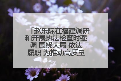 赵乐际在福建调研和开展执法检查时强调 围绕大局 依法履职 为推动高质量发展作出人大贡献