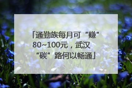 通勤族每月可“赚”80~100元，武汉“碳”路何以畅通