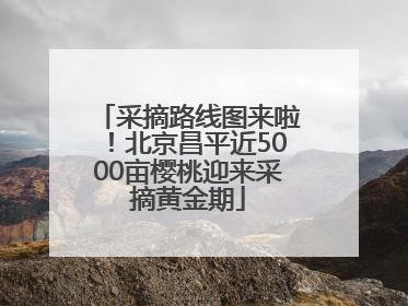 采摘路线图来啦！北京昌平近5000亩樱桃迎来采摘黄金期