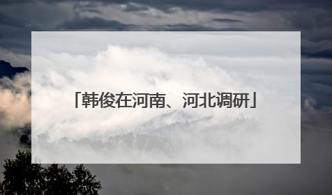 韩俊在河南、河北调研