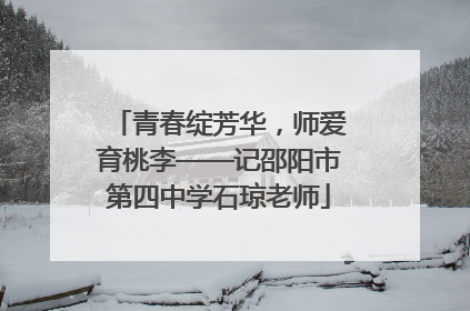 青春绽芳华，师爱育桃李——记邵阳市第四中学石琼老师