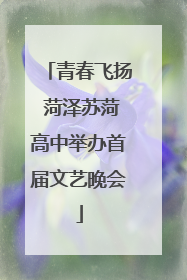 青春飞扬 菏泽苏菏高中举办首届文艺晚会