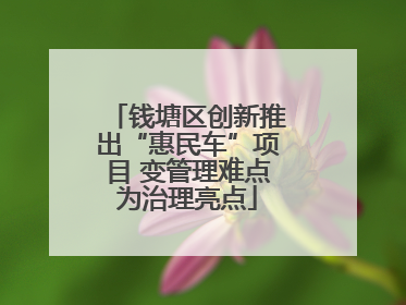 钱塘区创新推出“惠民车”项目 变管理难点为治理亮点