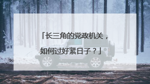 长三角的党政机关，如何过好紧日子？