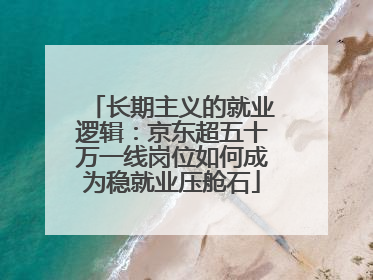长期主义的就业逻辑：京东超五十万一线岗位如何成为稳就业压舱石