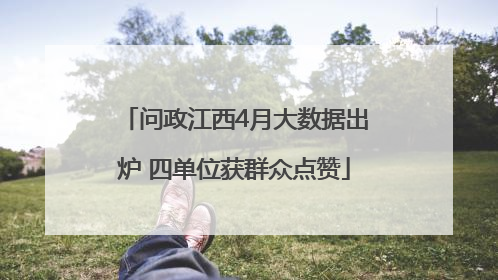 问政江西4月大数据出炉 四单位获群众点赞