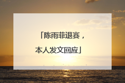 陈雨菲退赛，本人发文回应