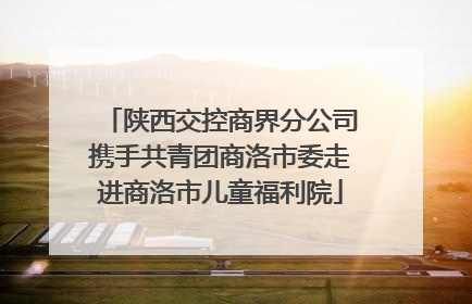 陕西交控商界分公司携手共青团商洛市委走进商洛市儿童福利院