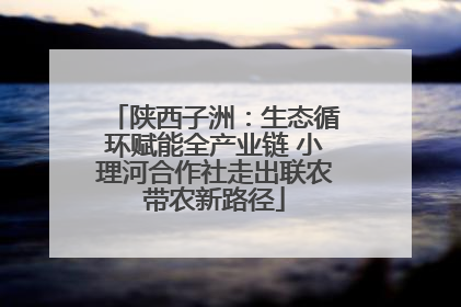 陕西子洲：生态循环赋能全产业链 小理河合作社走出联农带农新路径