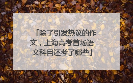 除了引发热议的作文，上海高考首场语文科目还考了哪些