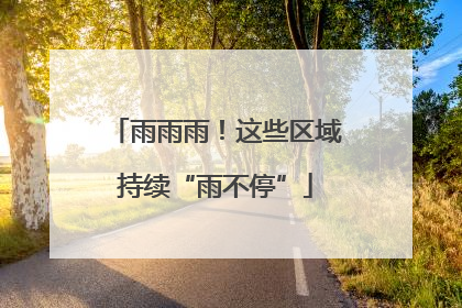 雨雨雨！这些区域持续“雨不停”