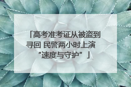 高考准考证从被盗到寻回 民警两小时上演 “速度与守护”