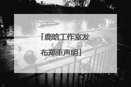 鹿晗工作室发布郑重声明