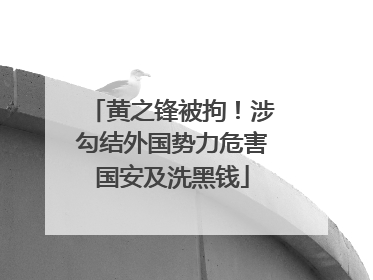 黄之锋被拘！涉勾结外国势力危害国安及洗黑钱
