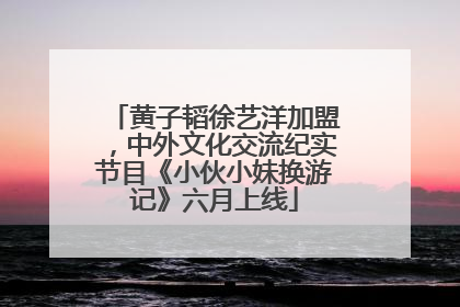 黄子韬徐艺洋加盟，中外文化交流纪实节目《小伙小妹换游记》六月上线