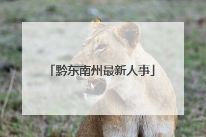 黔东南州最新人事