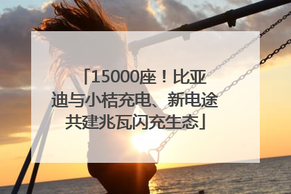 15000座！比亚迪与小桔充电、新电途共建兆瓦闪充生态