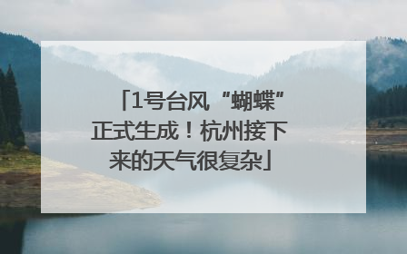 1号台风“蝴蝶”正式生成！杭州接下来的天气很复杂