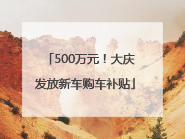 500万元！大庆发放新车购车补贴
