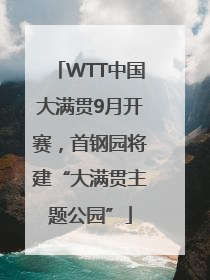 WTT中国大满贯9月开赛，首钢园将建“大满贯主题公园”