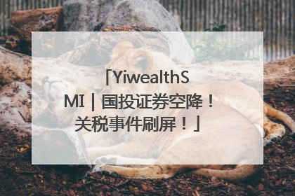 YiwealthSMI｜国投证券空降！关税事件刷屏！